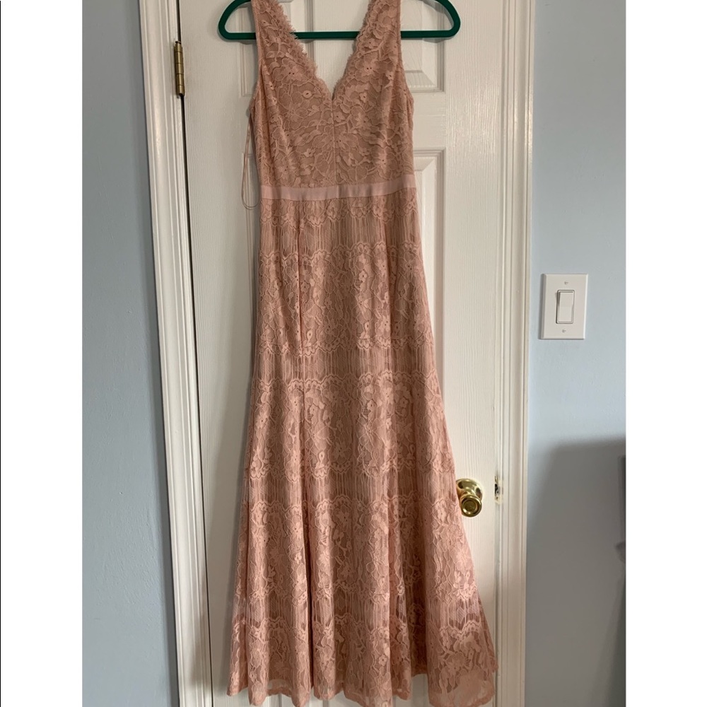 Pink lace formal dress
